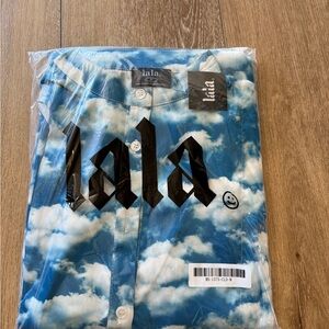 Dressed In Lala Blue Cloud Print Shirt/Pant Set